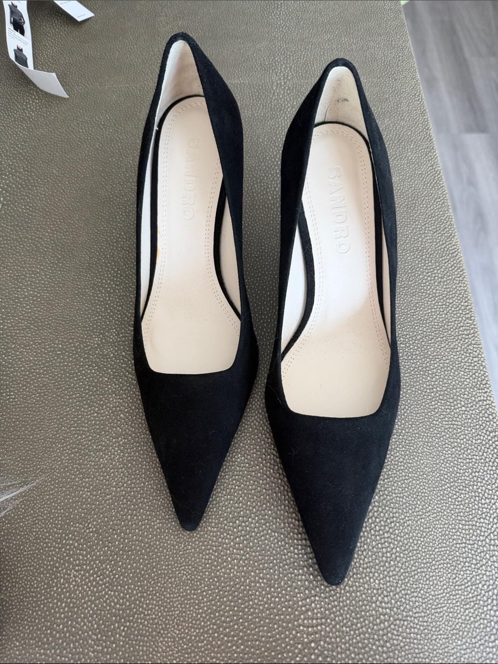 Sandro Black Pointed Suede Pumps
